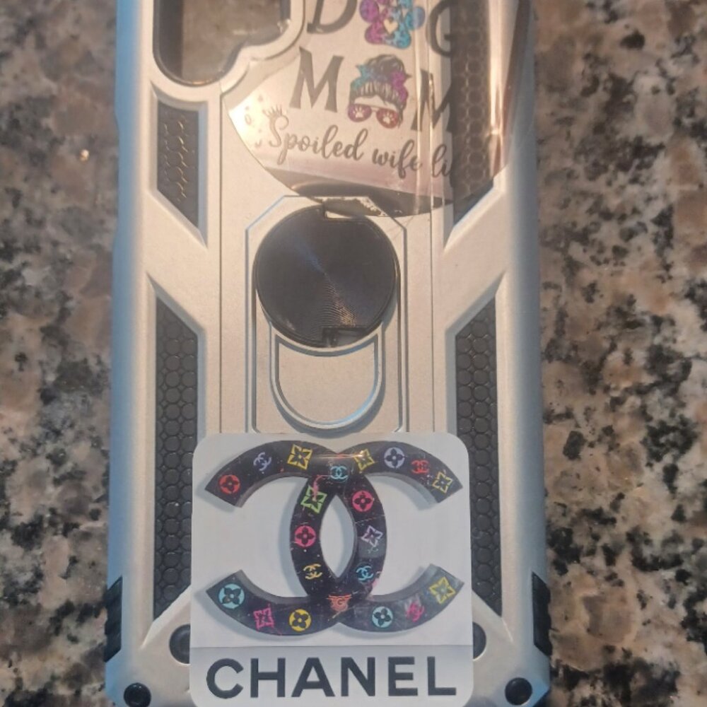 Galaxy A32 5G Designer Silver ShockProof Dog Mom Military Phone Case Like New